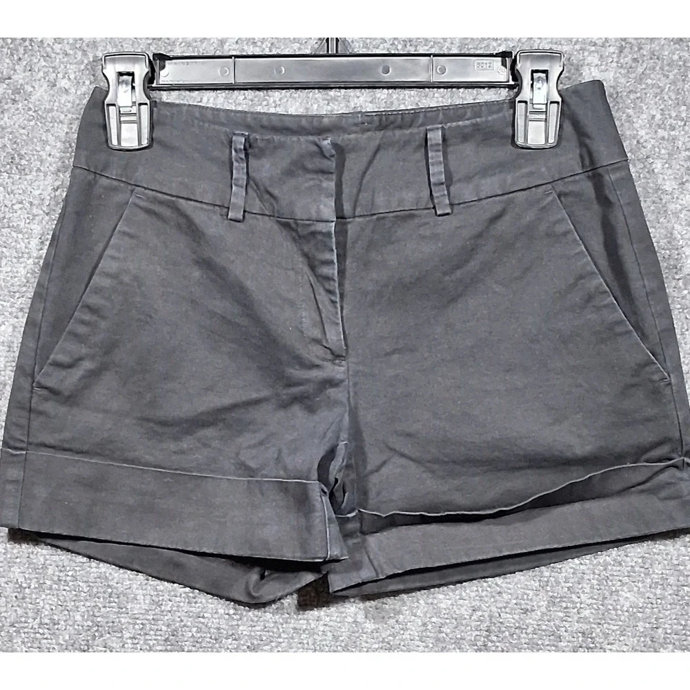 New York‎ & Company 7th Avenue Black Cuffed Suiting Shorts Size 0 Stretch Cotton